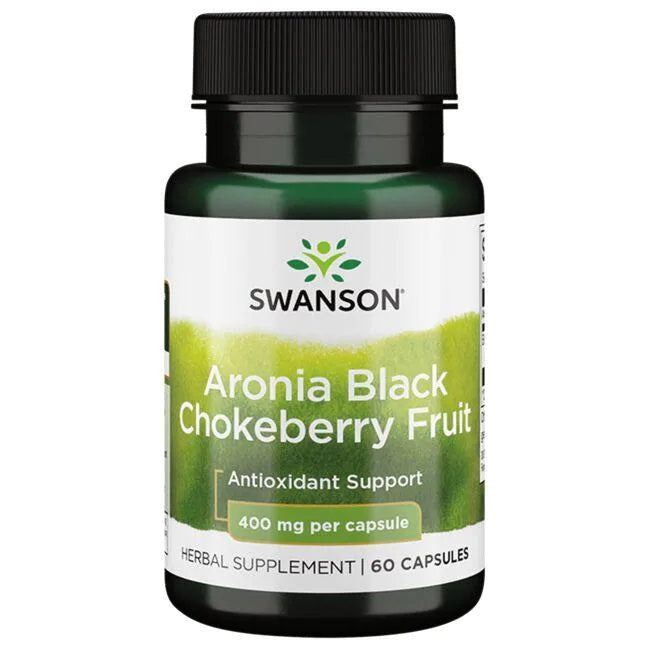 Swanson Aronia juodųjų aronijų vaisių skonio, 400 mg – 60 kapsulių