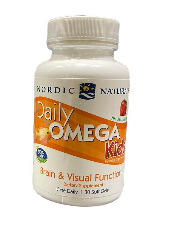 Nordic Naturals Daily Omega Kids, natūralaus vaisių skonio – 30 kapsulių