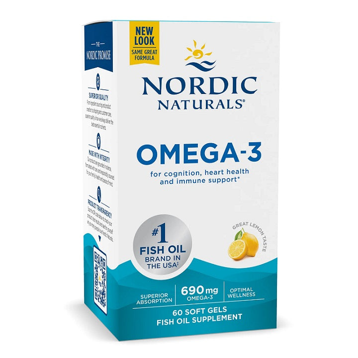 Nordic Naturals Omega - 3, 690 mg citrinų skonio – 60 kapsulių
