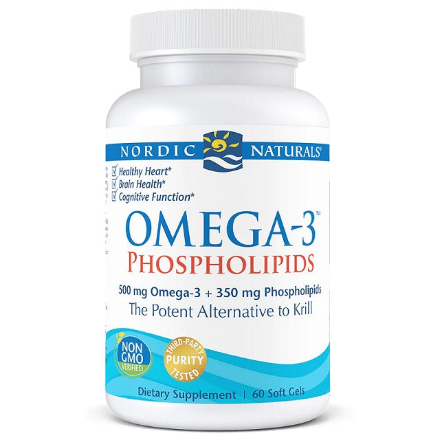 Nordic Naturals omega - 3 fosfolipidai, 500 mg – 60 kapsulių