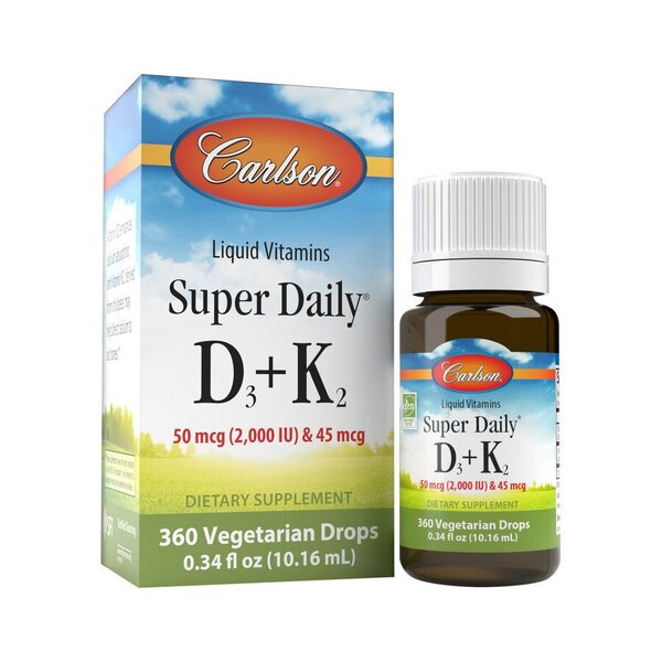 Carlson Labs Super Daily D3 + K2, 2000 TV - 10 ml.