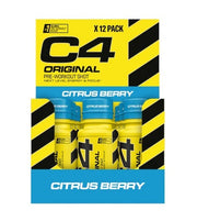Cellucor C4 Original prieštreniruotinis gėrimas, citrusinių vaisių ir uogų skonio – 12 x 60 ml.