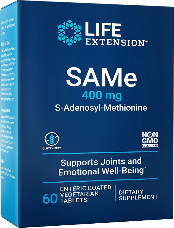Life Extension SAMe S - adenozilmetioninas, 400 mg - 60 žarnyne tirpstančių tablečių