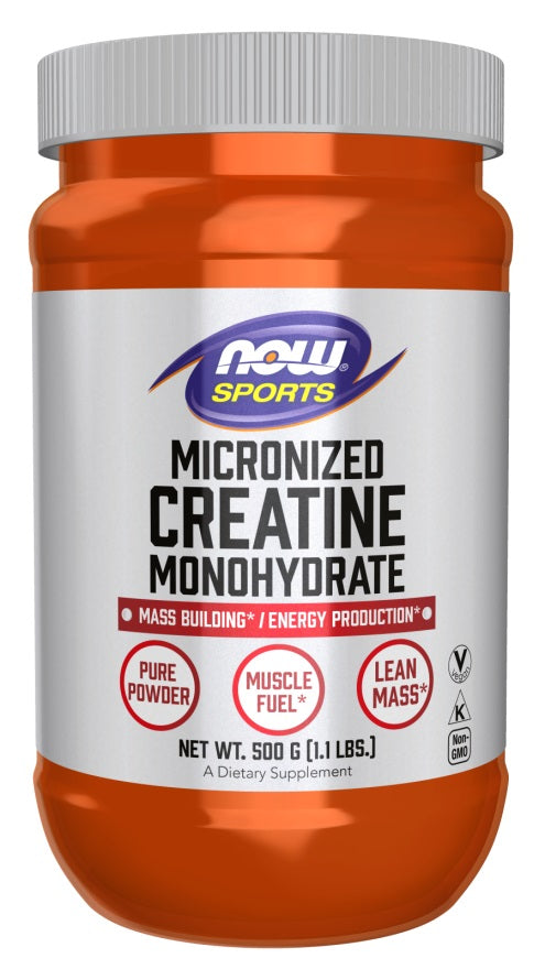 NOW Foods mikronizuotas kreatino monohidratas - 500 g