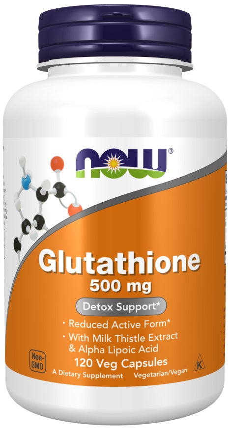 NOW Foods glutationas, 500 mg - 120 kapsulių