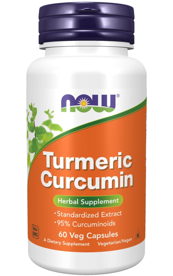 Produkto nuotrauka: NOW Foods Turmeric Curcumin - 60 kapsulių
