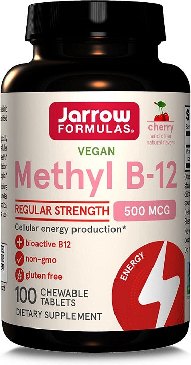 Jarrow Formulas Methyl B - 12, 500mcg (vyšnių) - 100 kramtomųjų tablečių