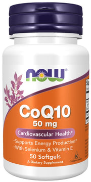 Produkto nuotrauka: NOW Foods CoQ10 with Selenium & Vitamin E, 50mg - 50 minkštųjų kapsulių