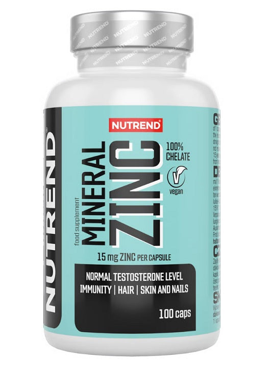 Nutrend mineralinis cinkas 100 % chelatas, 15 mg – 100 kapsulių