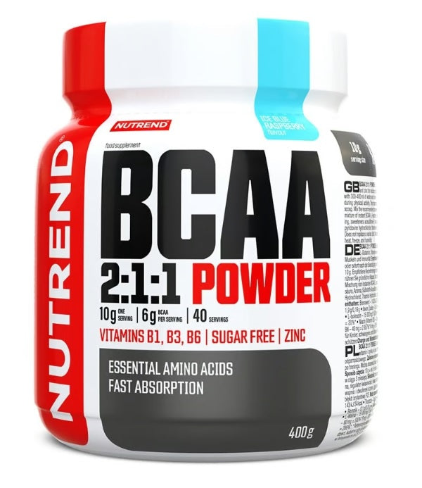 Nutrend BCAA 2:1:1 milteliai, ledinės mėlynosios avietės - 400 g