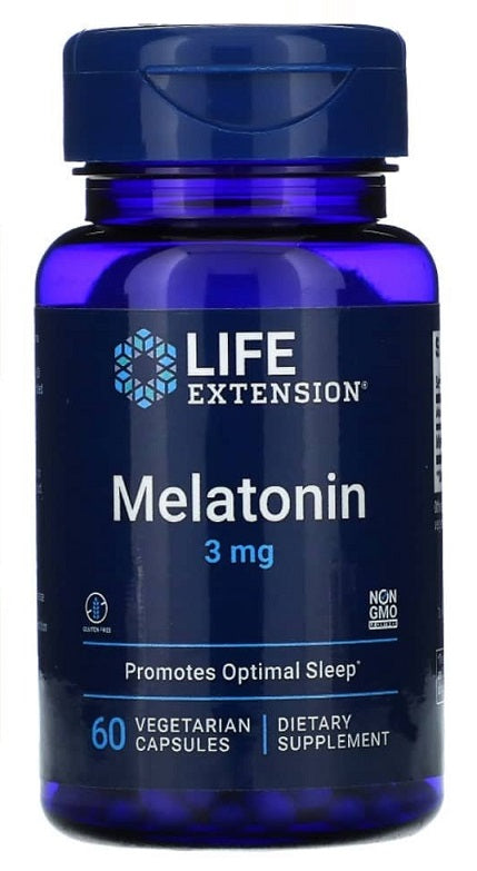 Life Extension melatoninas, 3 mg - 60 kapsulių