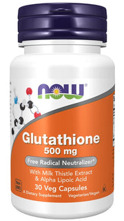 NOW Foods glutationas su margainių ekstraktu ir alfa lipoine rūgštimi, 500 mg – 30 kapsulių