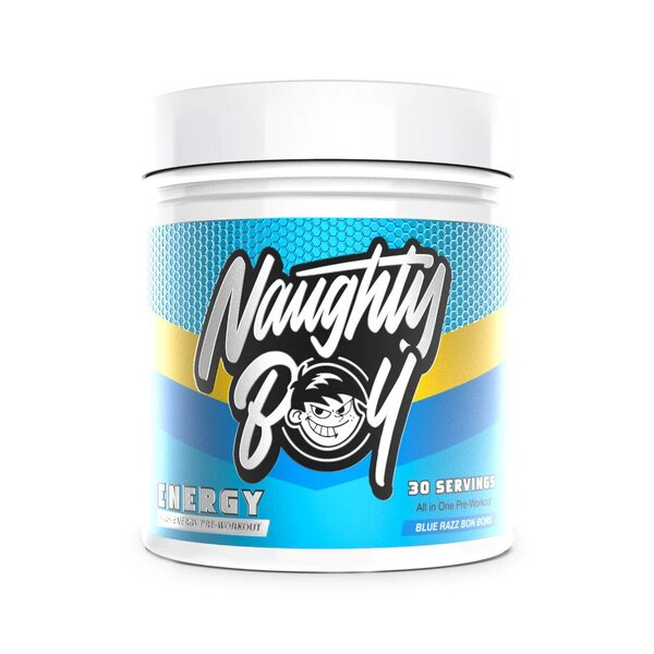 Naughty Boy Energy, mėlyni Razz saldainiai Bon Bons – 390 g