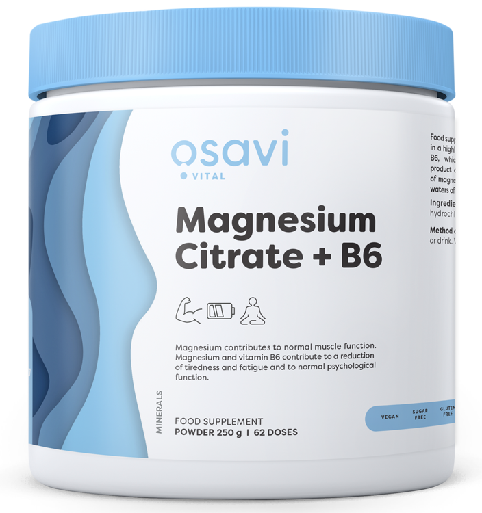 Produkto nuotrauka: Osavi Magnesium Citrate + B6 Powder - 250 g