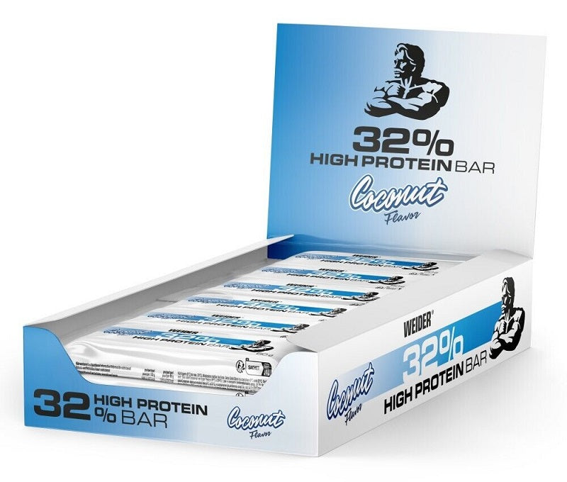 Weider 32% High Protein batonėlis, kokosas - 12 x 60g