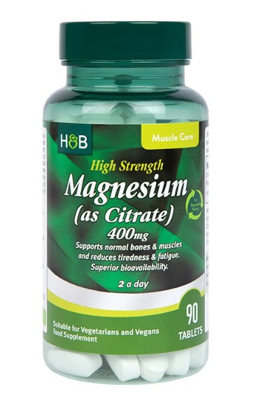 Holland & Barrett didelio stiprumo magnis (citrato pavidalu), 400 mg – 90 tablečių