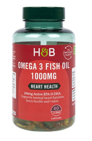 Holland & Barrett Omega 3 žuvų taukai, 1000 mg – 60 kapsulių