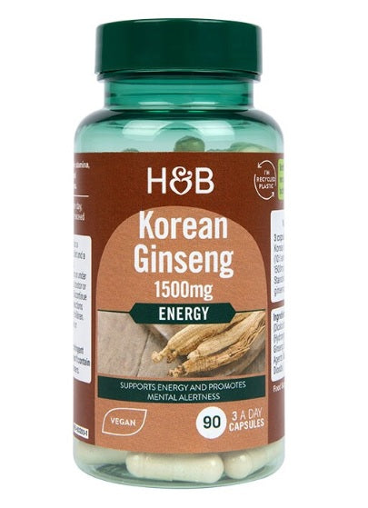 Holland & Barrett korėjietiškas ženšenis, 1500 mg – 90 kapsulių