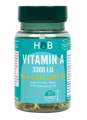 Holland & Barrett vitaminas A, 3300 TV – 90 kapsulių