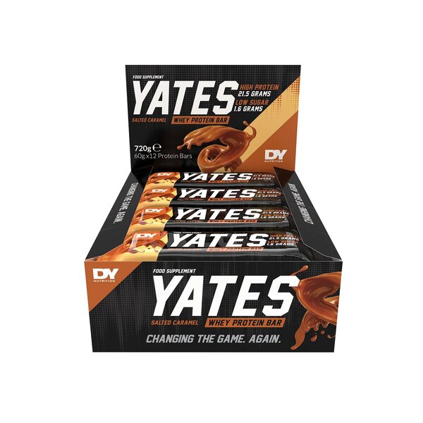 Dorian Yates Yates baltymų batonėlis, sūdytos karamelės skonio – 12 x 60 g