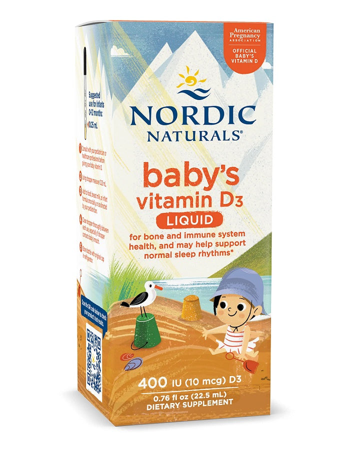 Nordic Naturals kūdikių vitaminas D3, 400 TV – 22,5 ml.