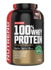Nutrend 100% išrūgų baltymų milteliai, šokolado ir lazdyno riešutų skonio – 2250 g