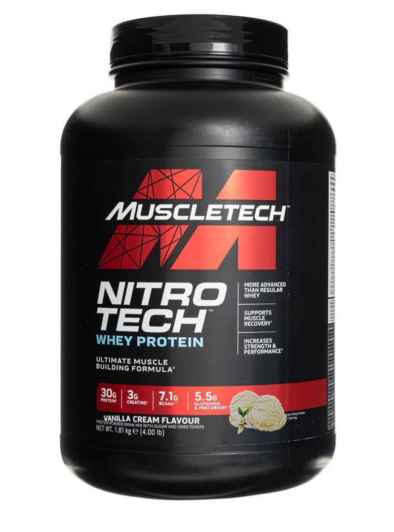 MuscleTech Nitro - Tech, vanilinis kremas – 1810 g
