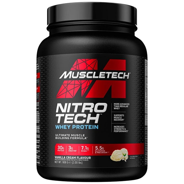 MuscleTech Nitro - Tech, vanilinio kremo skonio – 908 g