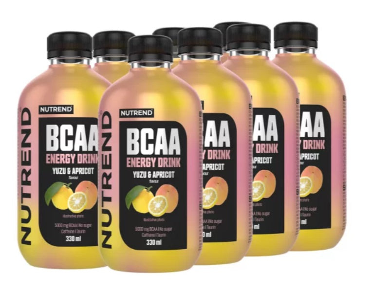 Nutrend BCAA energinis gėrimas, juzu ir abrikosų – 8 x 330 ml.