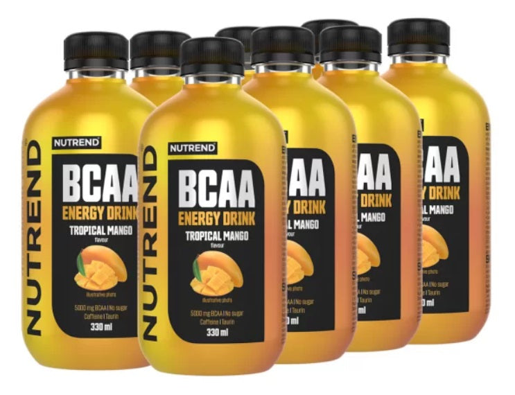 Nutrend BCAA energinis gėrimas, tropinių mangų skonio – 8 x 330 ml.