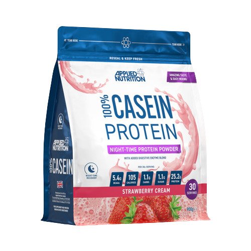 Applied Nutrition 100 % kazeino baltymai, braškių kremas – 900 g