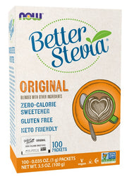NOW Foods Better Stevia pakeliai, originalūs – 100 pakelių