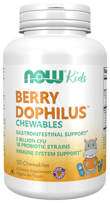 Produkto nuotrauka: NOW Foods BerryDophilus Kids kramtomųjų tablečių - 120 kramtomųjų tablečių