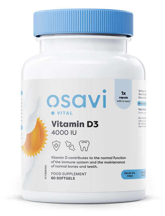 Produkto nuotrauka: Osavi Vitamin D3, 4000IU - 60 minkštųjų kapsulių