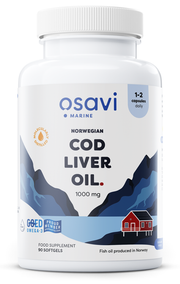 Produkto nuotrauka: Osavi Norwegian Cod Liver Oil Softgels, 1000mg (Lemon) - 90 minkštųjų kapsulių