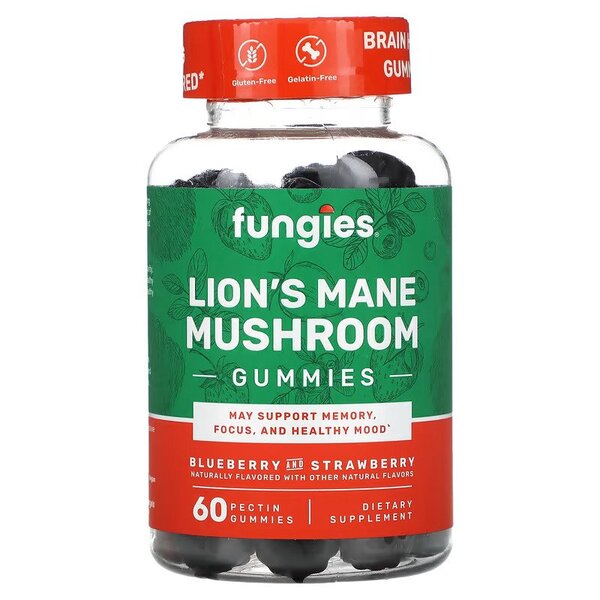 Fungies Liūto karčių grybų guminukai, mėlynės ir braškės – 60 guminukų