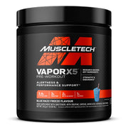 MuscleTech Vapor X5 prieš treniruotę, Blue Razz Freeze – 252 g