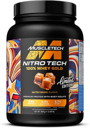 MuscleTech Nitro - Tech 100% Whey Gold, sūdytos karamelės skonio – 908 g