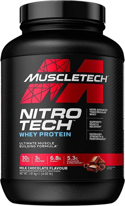 MuscleTech Nitro - Tech, pieniškas šokoladas - 1810 g