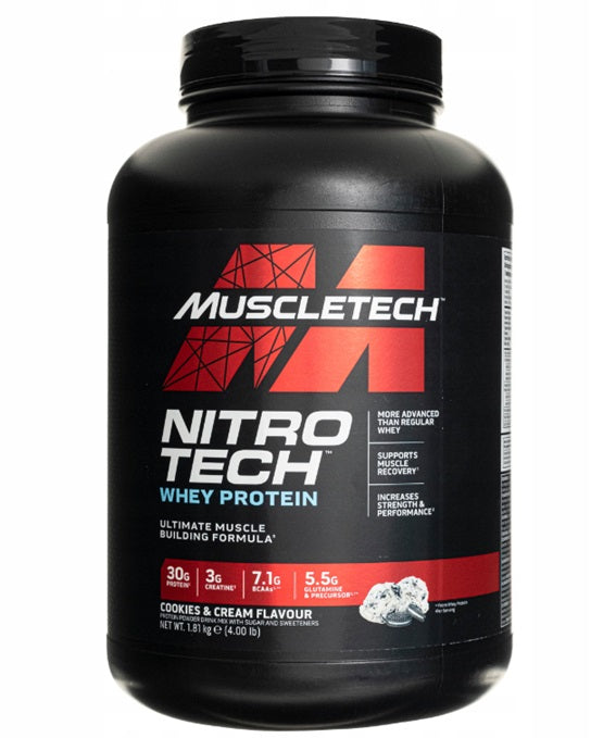 MuscleTech Nitro - Tech, sausainiai ir grietinėlė – 1810 g
