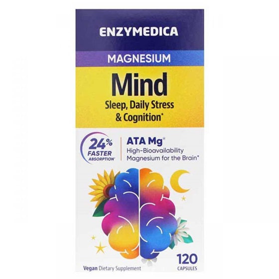 Enzymedica Magnesium Mind - 120 kapsulių