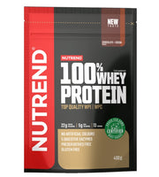 Nutrend 100% išrūgų baltymų milteliai, šokolado ir kakavos skonio – 400 g