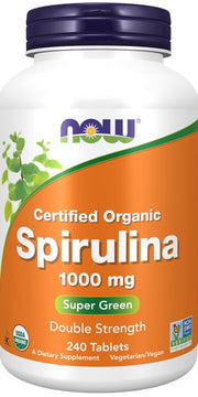 NOW Foods spirulina, 1000 mg – 240 tablečių