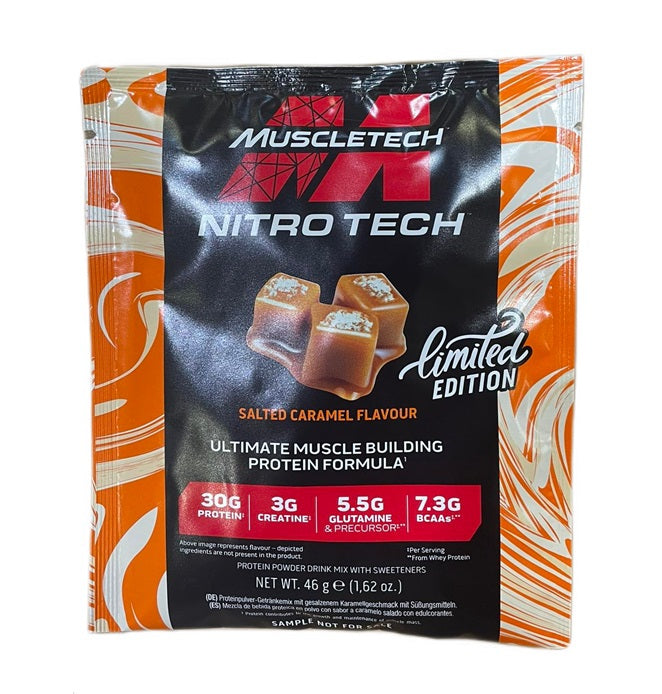 MuscleTech Nitro - Tech, sūdytos karamelės skonio – 46 g (1 porcija)