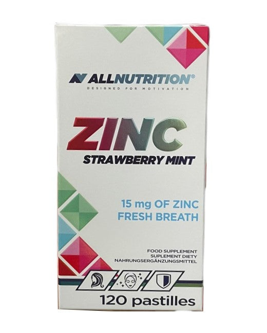 Allnutrition cinko, 15 mg (braškių ir mėtų) – 120 pastilių