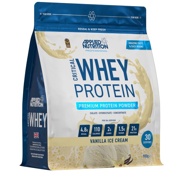 Applied Nutrition Critical Whey išrūgų baltymų milteliai, vaniliniai ledai – 900 g