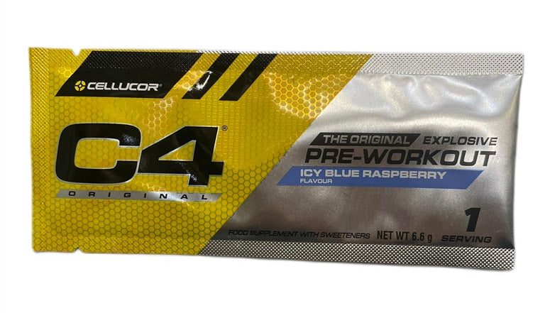 Cellucor C4 Original, ledinės mėlynosios avietės skonio – 6,6 g (1 porcija)