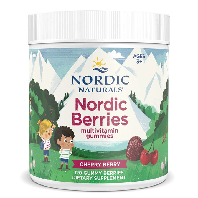 Nordic Naturals multivitaminai Nordic Berries, vyšnių ir uogų skonio – 120 guminukų