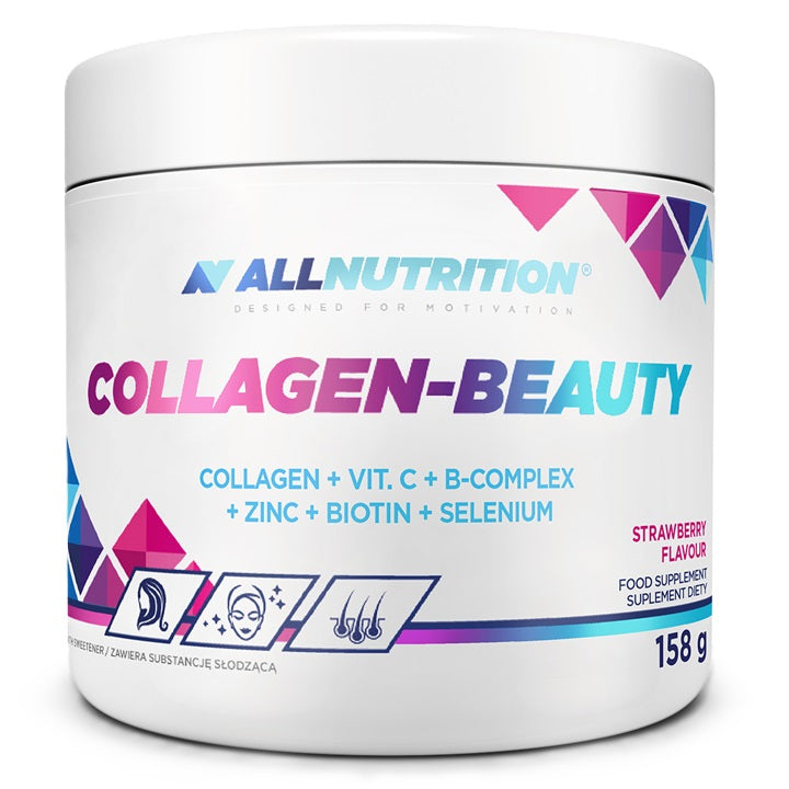 Allnutrition kolageno skonio grožio papildas Beauty, braškių skonio – 158 g