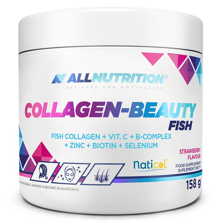 Allnutrition kolageno skonio Beauty Fish ir braškių skonio gėrimas – 158 g
